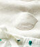 Completo 2 pezzi fantasia vegetale in tessuto felpato biologico bebè beige MONTELIMAR/bianco MULTICO