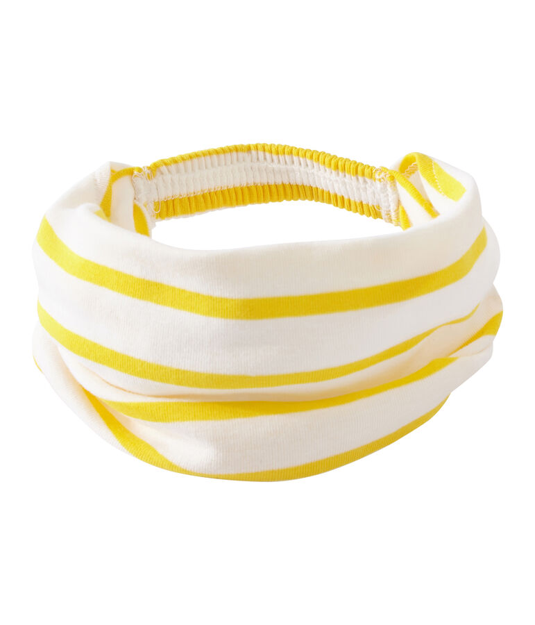 Bandana bambina rigata bianco MARSHMALLOW/giallo SHINE