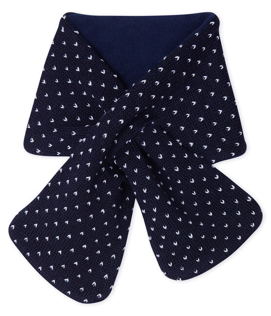 Sciarpa bebè unisex foderata in pile blu SMOKING/bianco MARSHMALLOW