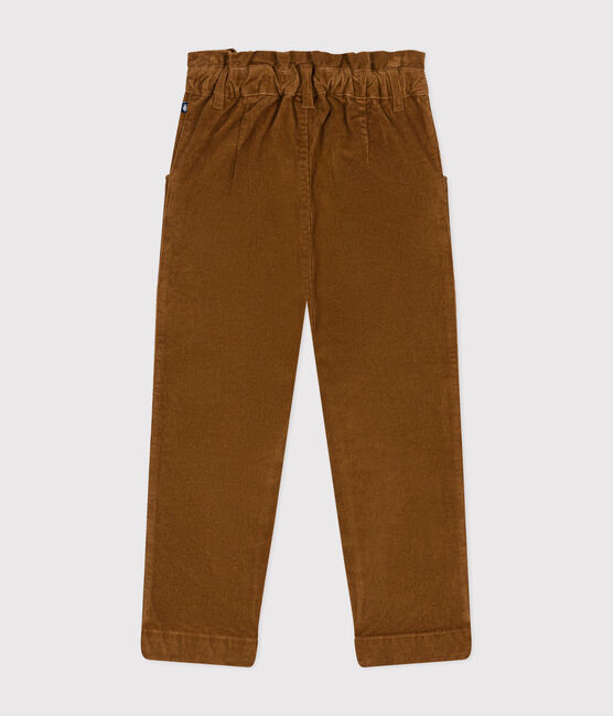 Pantaloni in velluto bambina marrone CUIVRE