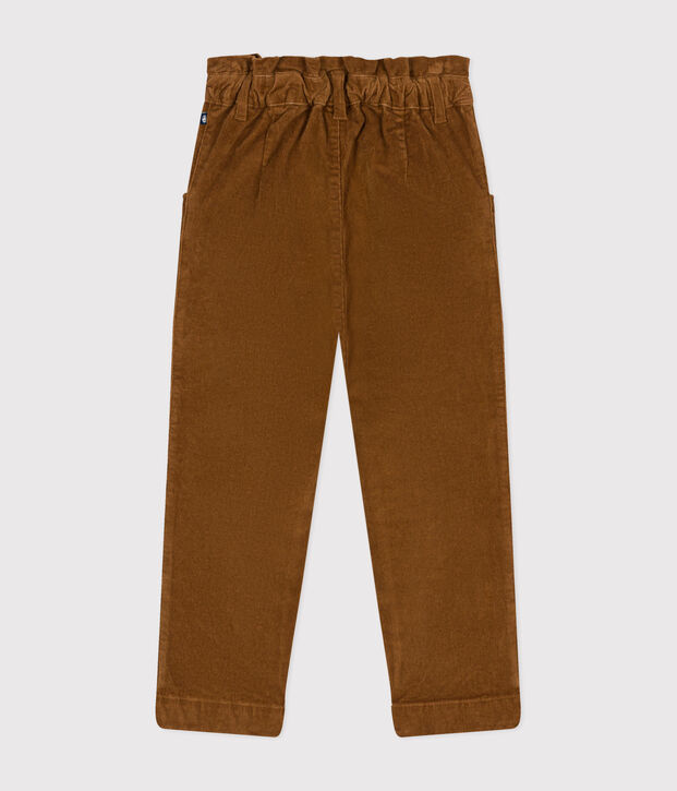 Pantaloni in velluto bambina marrone