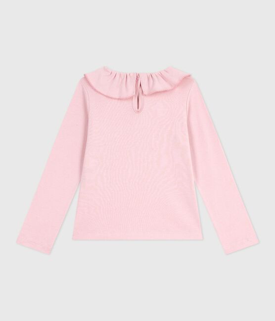 T-shirt a maniche lunghe in cotone tinta unita bambina rosa JOLI