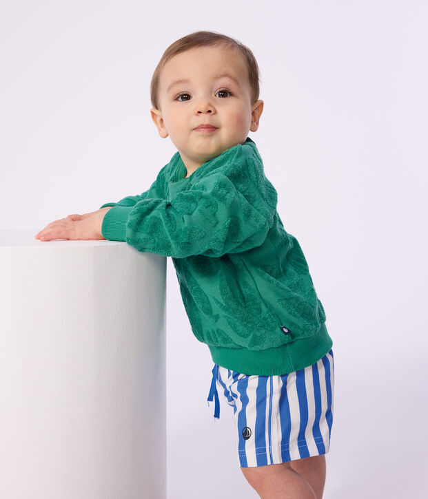 Shorts da bagno a righe neonato blu/bianco
