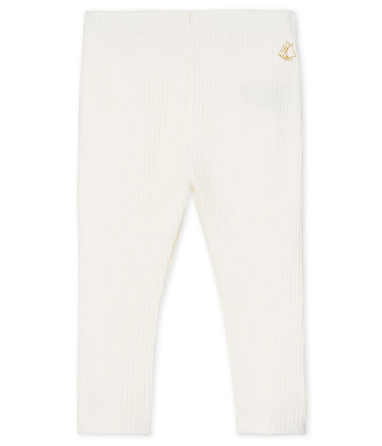 Leggings da bebè femmina con balze bianco MARSHMALLOW CN