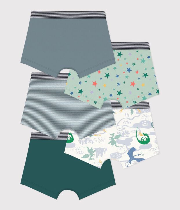 Set di boxer in cotone con stampa bambino multicolore