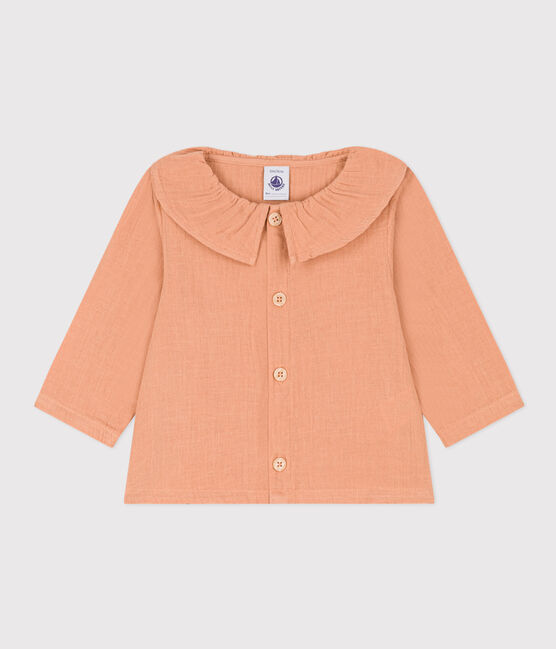 Blusa a maniche lunghe in garza di cotone per bebè rosa SIENNA