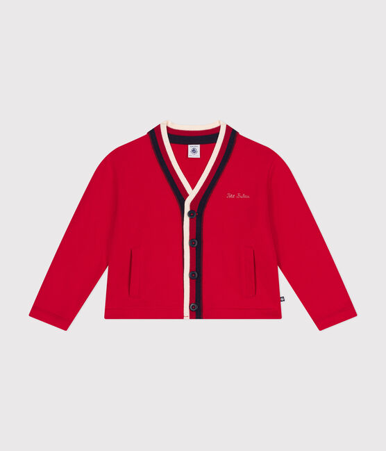 Cardigan in molleton bambino rosso CORRIDA