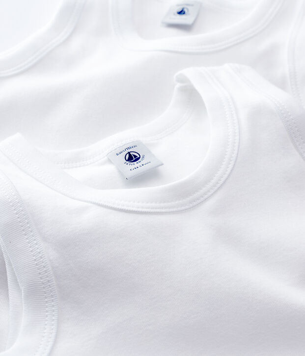 Confezione da 2 canottiere bianche bambino multicolore