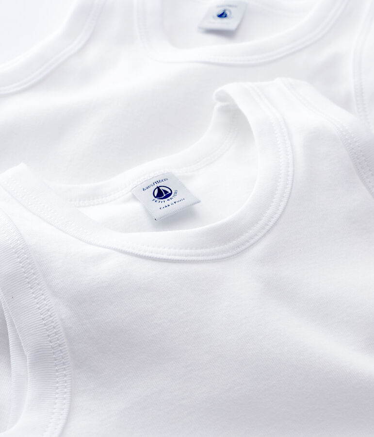 Confezione da 2 canottiere bianche bambino variante 1