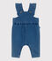 Salopette neonato in denim ed elastan a gamba lunga blu BLEU DELAVE