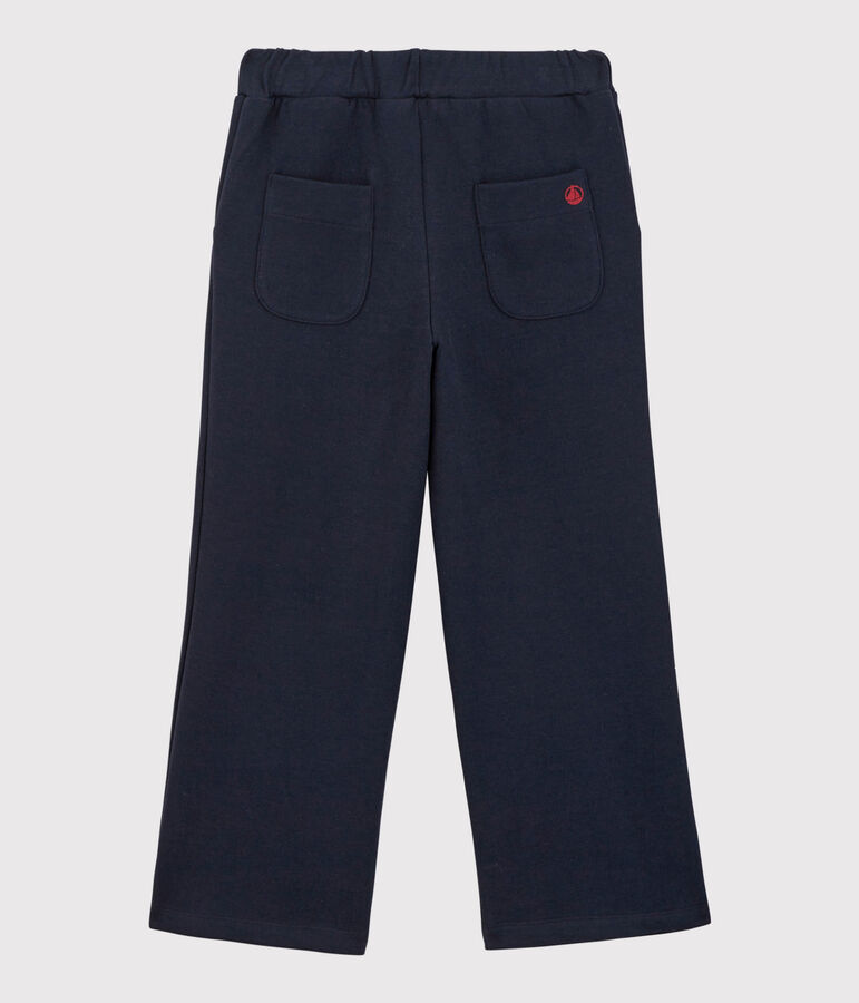 Pantaloni flare in cotone bambina blu SMOKING