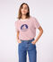 T-shirt a maniche corte e dal taglio dritto in cotone donna rosso MILK/ AMARANTE