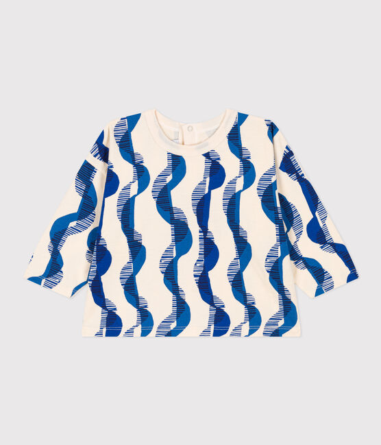T-shirt a maniche lunghe in jersey stampato per bebè bianco AVALANCHE/ MULTICO