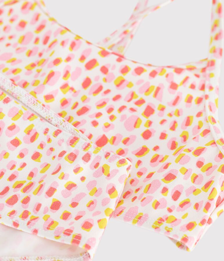 Costume da bagno a due pezzi con stampa bambina bianco/multicolore