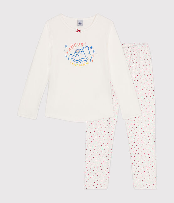 Pigiama bambino in cotone bianco MARSHMALLOW/bianco MULTICO