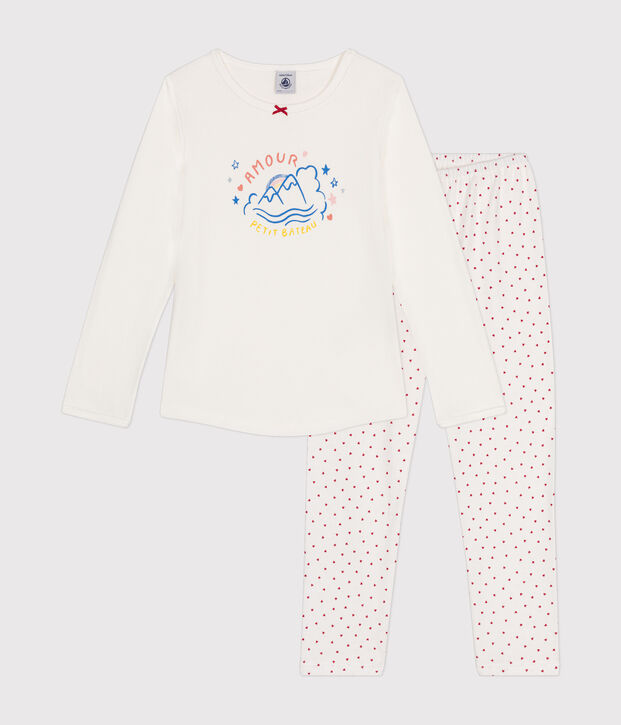 Pigiama bambino in cotone bianco/multicolore