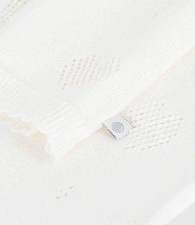 Cardigan in cotone tinta unita bambino bianco