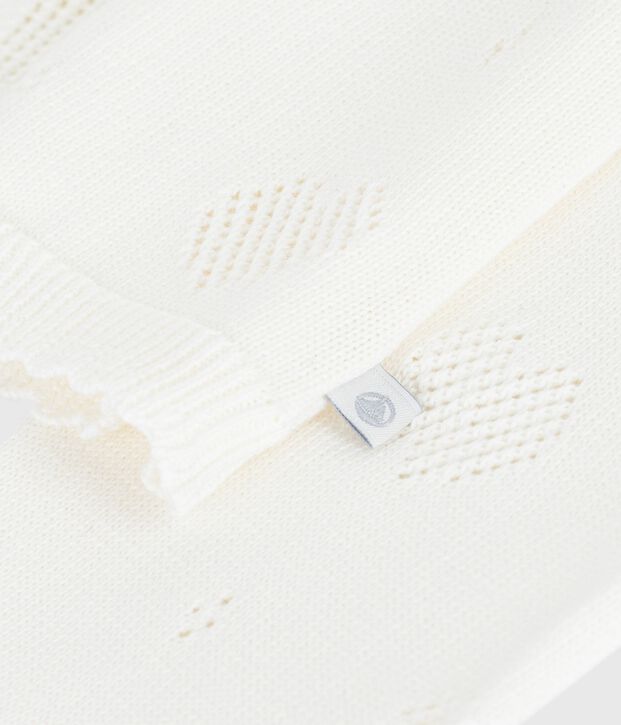 Cardigan in cotone tinta unita bambino bianco