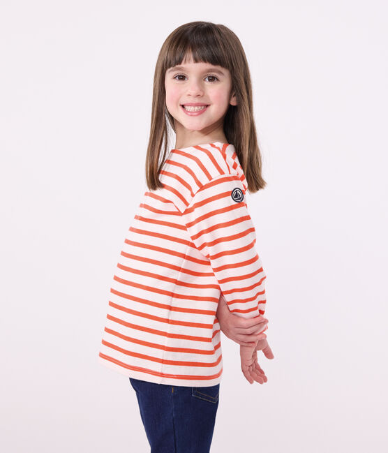 Maglia a righe a maniche lunghe in cotone unisex rosa FLEUR/ SPICY