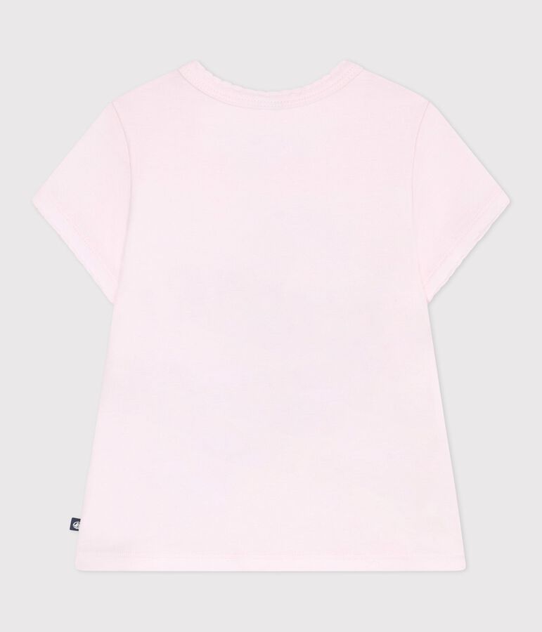 T-shirt a maniche corte in cotone bambina rosa