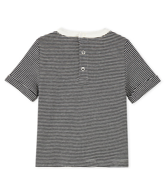 T-shirt millerighe bebè maschio blu SMOKING/bianco MARSHMALLOW