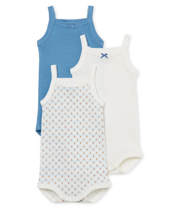 Confezione da 3 body con spalline bimba multicolore
