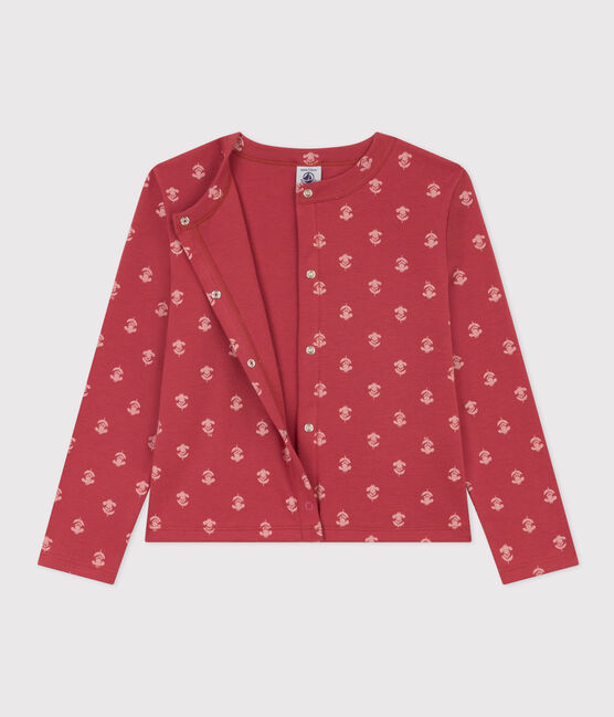 Cardigan in cotone stampato bambina rosa PAPI/beige AVALANCHE