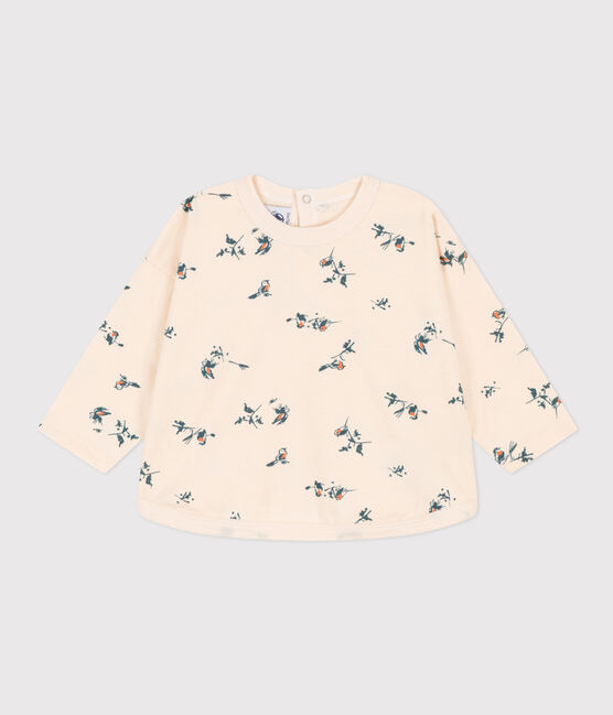 T-shirt a maniche lunghe in jersey stampato per bebè bianco AVALANCHE/ MULTICO