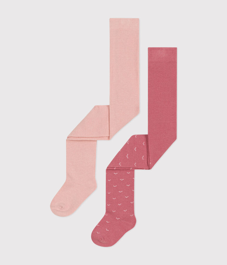 Confezione da 2 paia di collant in jersey di cotone neonato. multicolore