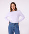 T-shirt L'Iconique a maniche lunghe in cotone con punto cocotte donna viola PARME