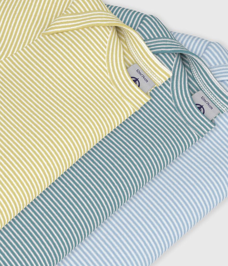 Set di body a maniche corte in cotone a righe neonato multicolore