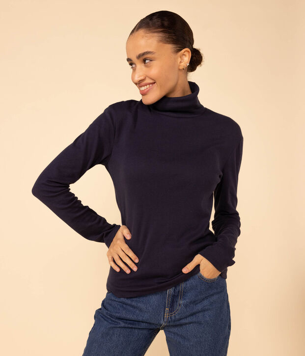 T-shirt dolcevita LE DROIT in cotone Donna blu