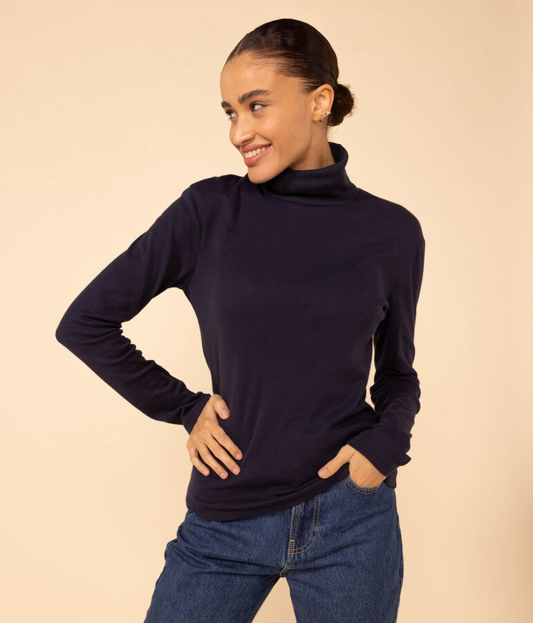 T-shirt dolcevita LE DROIT in cotone Donna blu