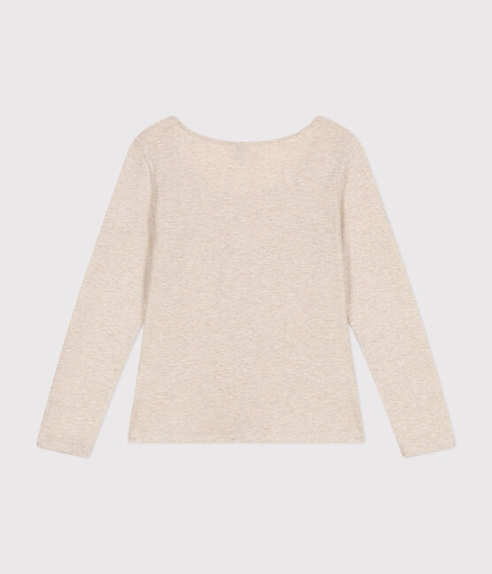 T-shirt Regular a maniche lunghe con scollo rotondo in jersey flammé donna beige MONTELIMAR CHINE