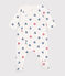 Pigiama in cotone con cuore a righe neonato bianco MARSHMALLOW/bianco MULTICO
