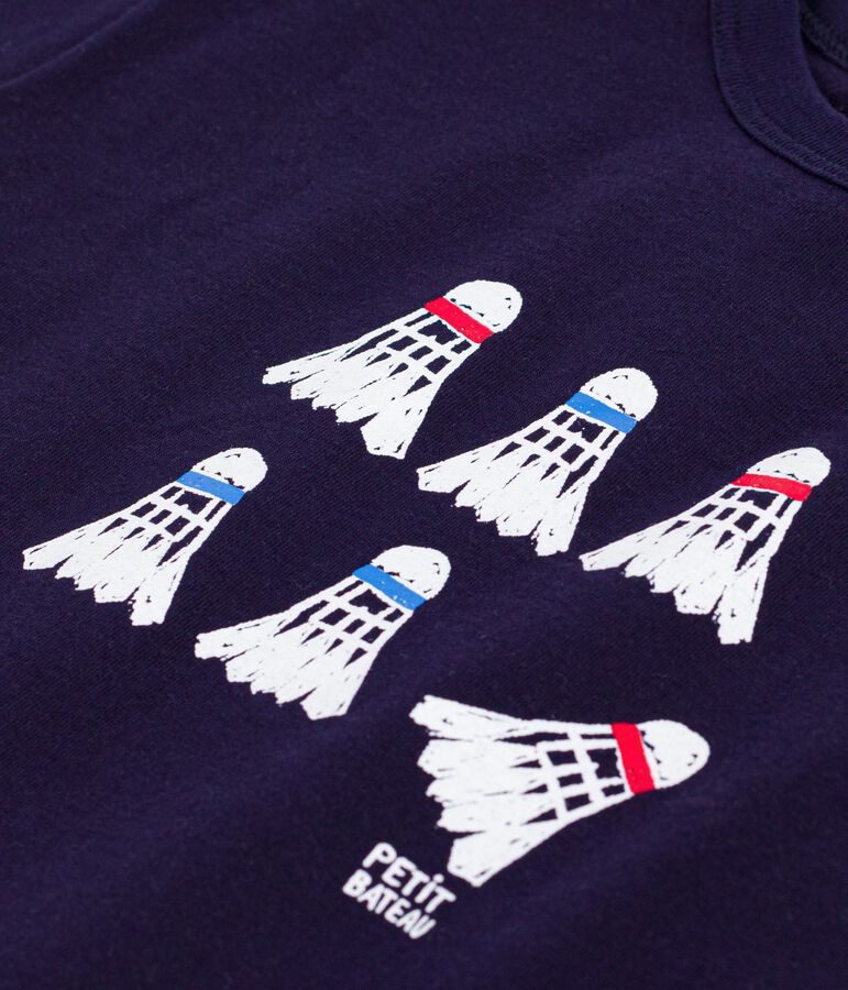 T-shirt a maniche corte in cotone bambina blu