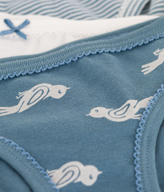 Confezione da 3 slip con motivo uccelli in cotone da bambina variante 1