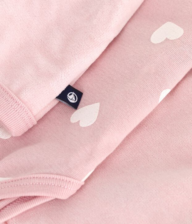 Set regalo 2 pezzi in velluto con body con stampa a cuori neonato rosa