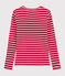 T-shirt iconica scollo a V donna rosso TERKUIT/bianco MARSHMALLOW