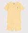 Pigiama corto in cotone a righe bambino giallo BLE/bianco MARSHMALLOW