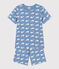 Pigiama short in cotone fantasia balena bambino blu BEACH/ MARSHMALLOW