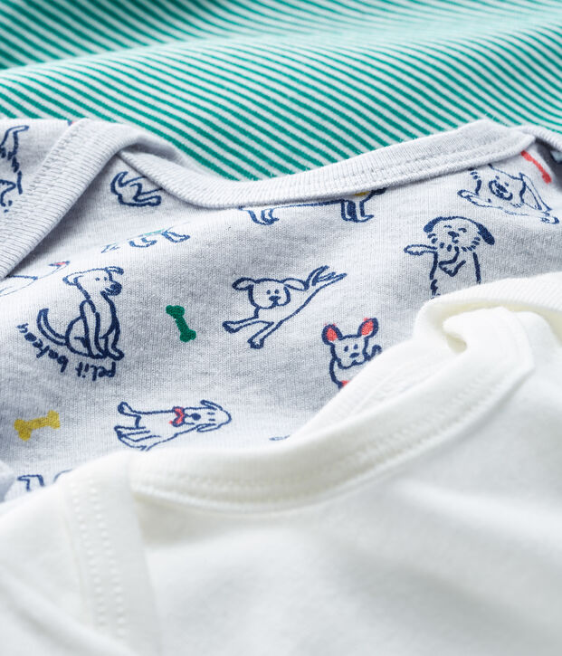 Trio body manica lunga beb&egrave; maschietto multicolore