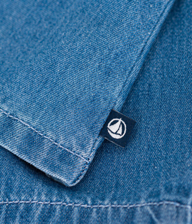 Blusa in denim leggero neonato blu