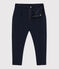 Pantaloni caldi bambina / bambino in velluto e tessuto felpato blu SMOKING