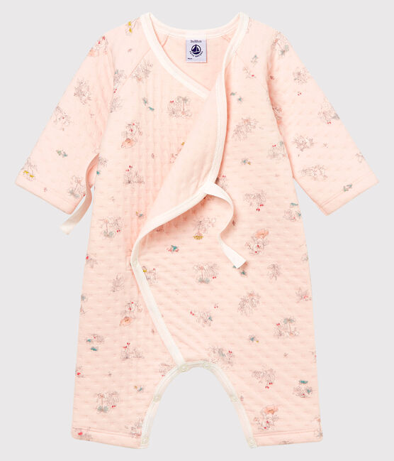 Tutina pigiama bambina in tubique rosa FLEUR+FONTAINE/blu MULTICO