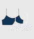 Confezione da 2 brassière cuore in cotone ed elastam ragazza