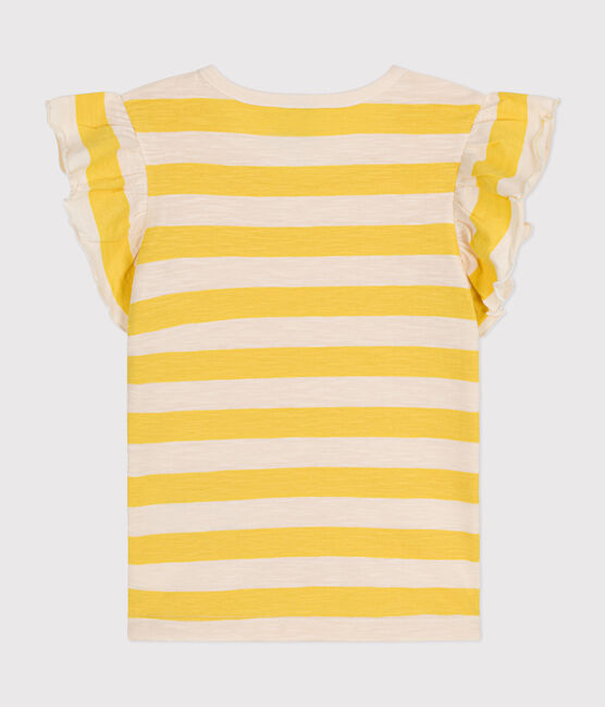 T-shirt bambina a righe in jersey fiammato giallo NECTAR/ AVALANCHE
