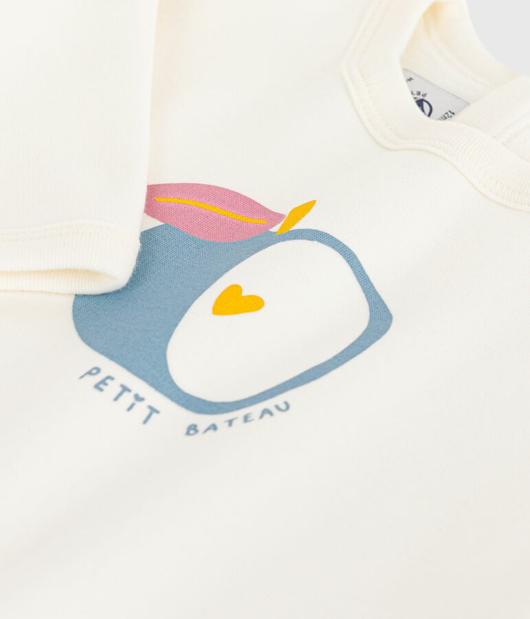 Felpa per neonati in morbido e caldo cotone ecru