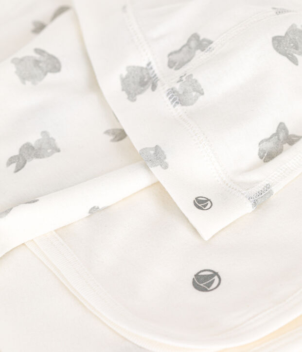 Confezione da 3 articoli in cotone beb&egrave; bianco/grigio