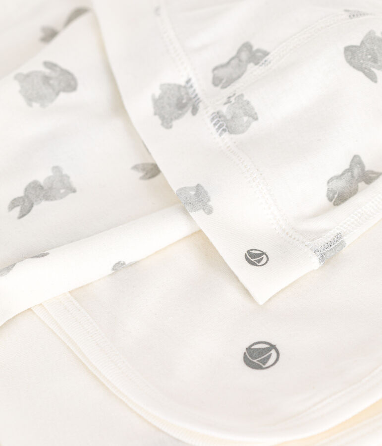 Confezione da 3 articoli in cotone beb&egrave; bianco/grigio